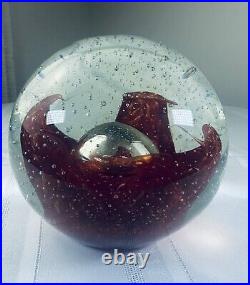 11.59 Lbs 20 Orb Sphere Art Glass Paperweight Controlled Bubbles Vintage Large