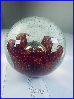 11.59 Lbs 20 Orb Sphere Art Glass Paperweight Controlled Bubbles Vintage Large