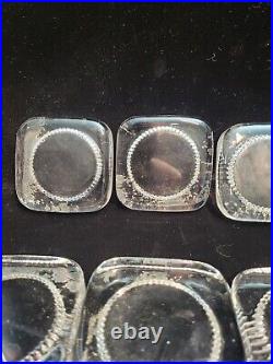 12 VINTAGE Paperweight Art Glass PHOTO FRAME CLEAR history For pictures holder