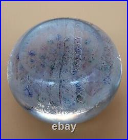 1840s Clichy Concentric Millefiori WithMoss & Rose Canes 3 1/4 Glass Paperweight