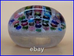 1840s Clichy Concentric Millefiori WithMoss & Rose Canes 3 1/4 Glass Paperweight