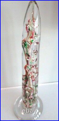 1900-1920 French Art Glass MANTEL ORNAMENT Footed PAPERWEIGHT France OBELISK