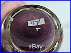 1960's PAUL YSART Glass Concentric Millefiori & Latticino Paperweight Purple