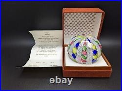 1973 St. Louis Paperweight 3 Four Colors Crown COA & Box Art Glass France