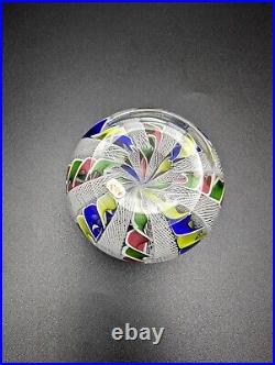 1973 St. Louis Paperweight 3 Four Colors Crown COA & Box Art Glass France