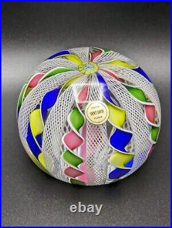 1973 St. Louis Paperweight 3 Four Colors Crown COA & Box Art Glass France