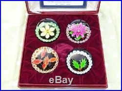 1976 Cased Limited Edition Caithness Glass Paperweight Four Seasons Set 155/500