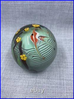 1978 Chris Buzzini Bridgeton Studios Angelfish & Millefiori Flowers Paperweight