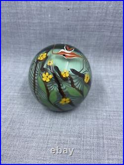 1978 Chris Buzzini Bridgeton Studios Angelfish & Millefiori Flowers Paperweight