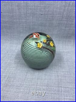 1978 Chris Buzzini Bridgeton Studios Angelfish & Millefiori Flowers Paperweight