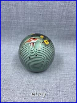 1978 Chris Buzzini Bridgeton Studios Angelfish & Millefiori Flowers Paperweight