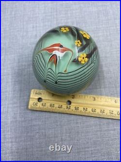 1978 Chris Buzzini Bridgeton Studios Angelfish & Millefiori Flowers Paperweight