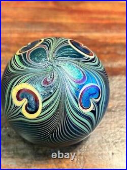 1979 m35S Orient & Flume Art Glass Paperweight Iridescent Multi-Colored