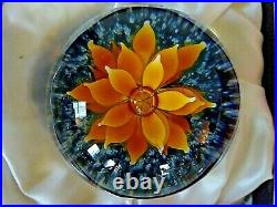 1981 Caithness Glass Peach Floral Fountain Colin Terris Paperweight LMT ED 750