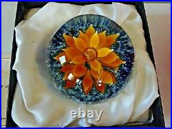 1981 Caithness Glass Peach Floral Fountain Colin Terris Paperweight LMT ED 750