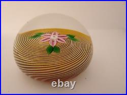 1981 Limited Perthshire Glass Paperweight Miniature Swirl Pink Flower 261 Made