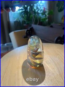 1983 Michael O'Keefe Art Glass Flower Veil Swirl Paperweight 3.5 Signed