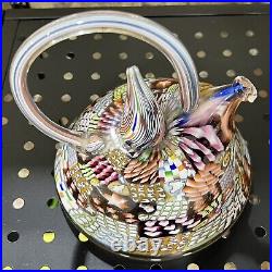 1986 Richard Marquis Art Glass Crazy Quilt Pattern Teapot