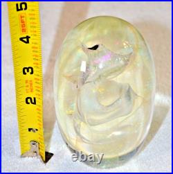 1986 Robert W. Stephan Large Iridescent Art Glass Paperweight 4.75