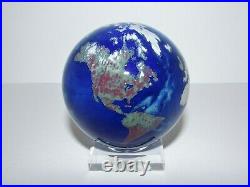 1991 Lundberg Studios Art Glass 2.5 Planet Globe Earth Marble 1034