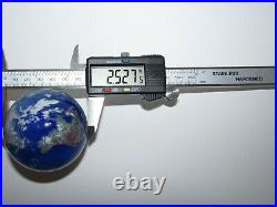 1991 Lundberg Studios Art Glass 2.5 Planet Globe Earth Marble 1034
