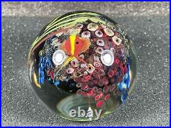 1991 Richard Satava 3 Coral Reef Fish Aquarium Glass Paperweight Vintage Signed