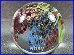 1991 Richard Satava 3 Coral Reef Fish Aquarium Glass Paperweight Vintage Signed