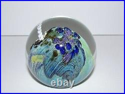 1991 Signed 3 Josh Simpson Planet Art Glass Paperweight 1086