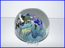 1991 Signed 3 Josh Simpson Planet Art Glass Paperweight 1086