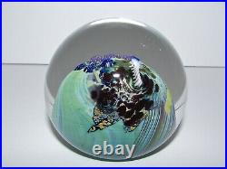 1991 Signed 3 Josh Simpson Planet Art Glass Paperweight 1086