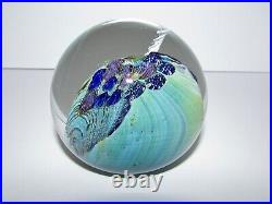 1991 Signed 3 Josh Simpson Planet Art Glass Paperweight 1086