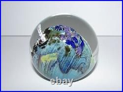 1991 Signed 3 Josh Simpson Planet Art Glass Paperweight 1086