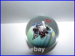 1991 Signed 3 Josh Simpson Planet Art Glass Paperweight 1086