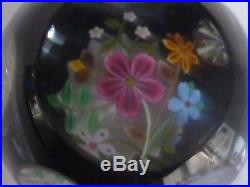 1993F Perthshire Black Overlay Floral Bouquet Paperweight LE COA #84/199 EC