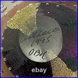 1995 Robert Eickholt Signed Art glass Paperweight 4 Controlled Bubble Dichroic