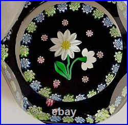 1995 Scottish Perthshire Flower Millefiori Canes Faceted Glass Paperweight P
