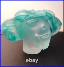 1995 Stephen Fellerman Studio Art Glass Man Head Sculpture Paperweight