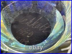 1998 EICKHOLT Opalescent Dichroic Controlled Bubble Art Glass Paperweight Signed