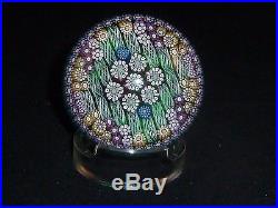 1999 Perthshire Paperweight PP207 Complex Millefiori Paperweight on Green LE