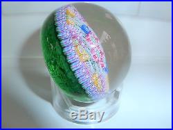 1999 Perthshire Paperweight PP207 Complex Millefiori Paperweight on Green LE
