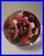 1999-Perthshire-Scotland-Art-Glass-Purple-Yellow-Flower-Faceted-Paperweight-01-knd