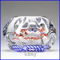 19thC Baccarat French Art Glass Millefiori Mushroom Torsade Facet Paperweight