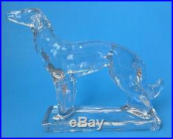 2 Martinsville Glass Dog Bookends Borzoi Russian Wolfhound Paperweight Art Deco