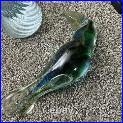 2 Murano Glass Toucan Large 11 Sculpture Bird Art Glass Collectible (read)