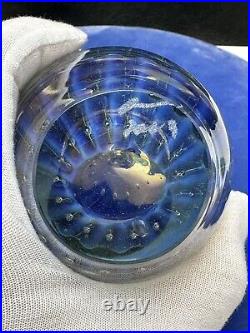 2003 ROBERT EICKHOLT Jellyfish Amoeba Art Glass Paperweight Signed 5-1/2 Tall
