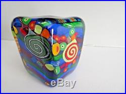 2004 Signed MAD ART Studio Glass DICHROIC MAGNUM Paperweight Square Sculpture