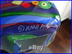 2004 Signed MAD ART Studio Glass DICHROIC MAGNUM Paperweight Square Sculpture