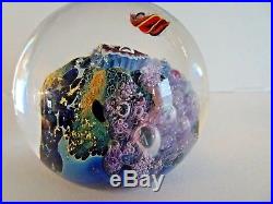 2005 Signed Josh SIMPSON Inhabited Planet SATELLITE Studio Art Glass Paperweight