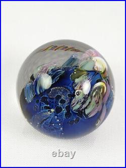 2006 Josh Simpson 1.5 Inhabited Planet Marble Paperweight Signed Art Glass