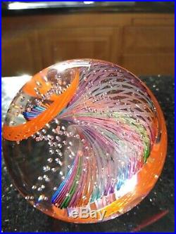 2007 JAMES ALLOWAY Paperweight, Rainbow Twist withCntrl Bubbles, Signed/Dated/#